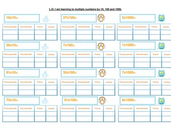 KS2 Maths x10 x100 x1000 word problems