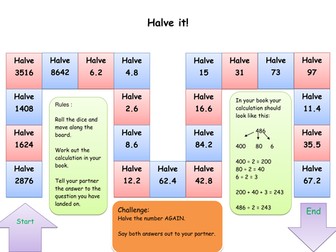 KS2 Maths Halving game and doubling investigation odd and even