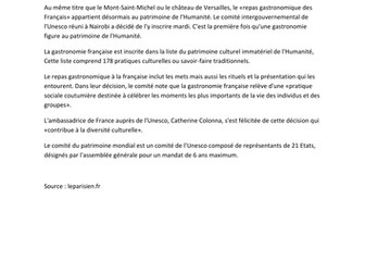 La gastronomie à l'Unesco