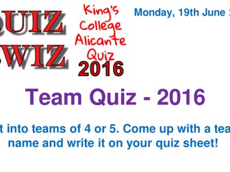 End of year quiz 2016