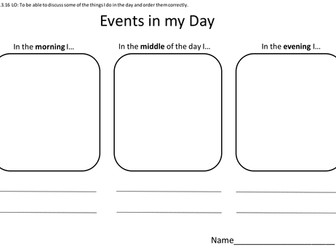 Sequencing Daily Events Picture / writing activity.