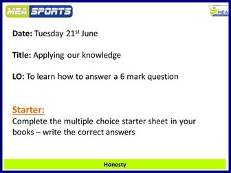 AQA GCSE PE Exam technique  - answering extended/ 6 mark questions