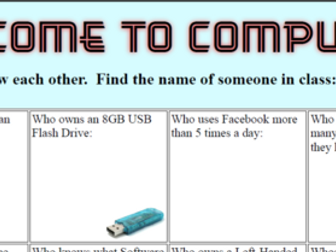 Computing Starter Activity for New Classes