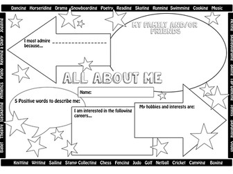 All About Me & Favourite Things Transition / New Class Worksheets