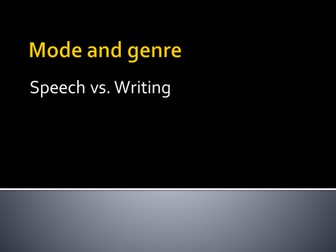 AS Level English Language Speech Vs. Writing NEW SPEC