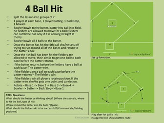 Modified Rounders Games - TGFU - Teaching Games for Understanding Approach