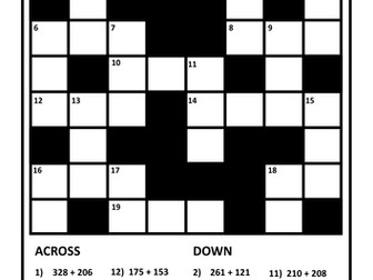 Addition and Subtraction Crossnumber Collection