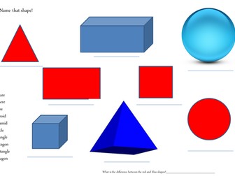 Quick Assessment of naming 2d and 3d shapes.