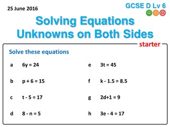 Solving Equation - Unknowns on Both Sides