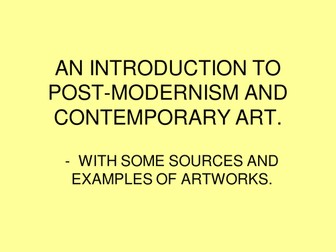 AN INTRODUCTION TO POSTMODERN ART.