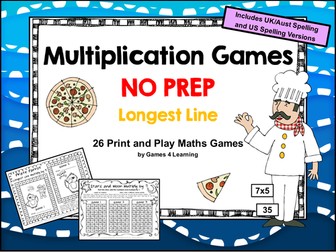 Multiplication Games NO PREP Math Games