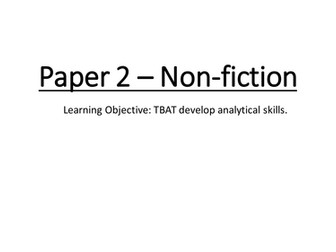 AQA New Specification Paper 2 Non-fiction Reading Section All questions