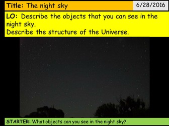 The night sky KS3 (for P4.1 Activate)