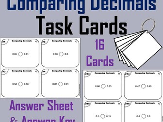 Comparing Decimals Task Cards