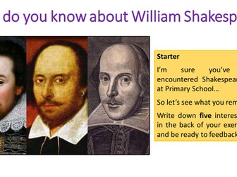 Introduction to Shakespeare: Full Scheme & Resources