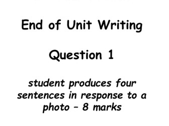 Year 8 TT2 End of Unit Writing Photo NEW GCSE