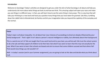 Year 12 Induction Activities