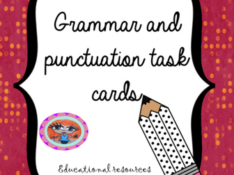 Grammar and punctuation task cards