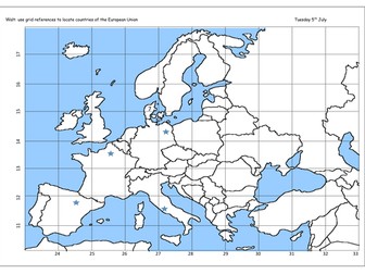 Grid reference using Europe European Union.