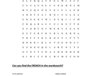 Cooking in French:  Waffle recipe and activities.  Could be enrichment/open day activity