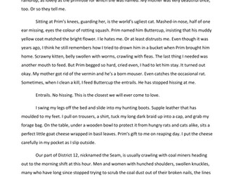 The Hunger Games - Guided questions on structure (Q3, new AQA language spec)