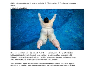 Les secrets français face au surpoids et l'obésité.  Enquête juillet 2016