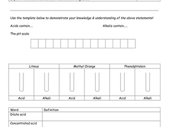 EDEXCEL New GCSE (2016) Combined Science homework tasks for Chemistry topic 3