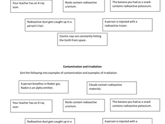 Contamination and irradiation sort
