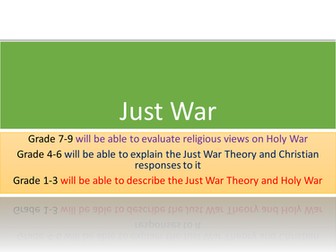 Just war and Holy War AQA Religious Studies 9-1