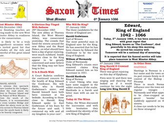 1066 The Saxon Times - January to September - The Lead up to the Battle of Hastings - 8 Posters