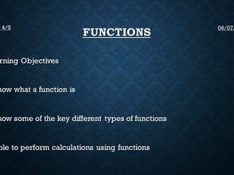 Functions (New GCSE 2015)