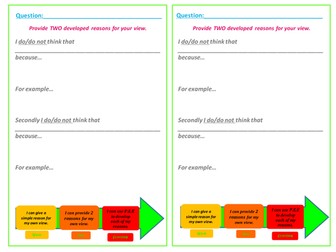 Edexcel GCSE Religious Studies: Writing Frames and Success Criteria
