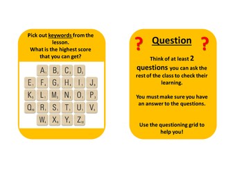 Differentiated Challenge/ Extension/ Progress tasks for display