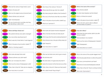AQA GCSE Literature Trivial Pursuit