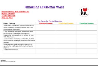 PE Specfic Learning Walk