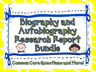 Biography and Autobiography Report Bundle