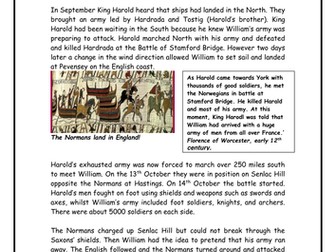 Battle of Hastings worksheet