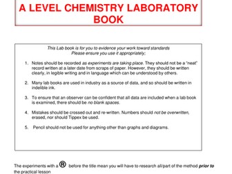 A level Chemistry Practical endorsement Lab Book