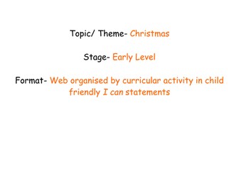 Christmas Planning Web for Early Years