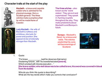 Macbeth quote matching exercise act 1