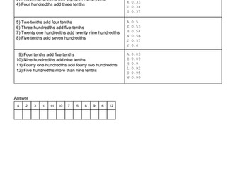 Place value - decimal puzzle