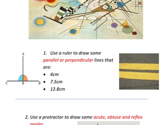 Measuring angles and exploring a famous artist.