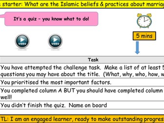 NEW 9 - 1 GCSE Islam and marriage