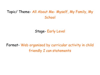 All About Me Topic Planner- Starting School, New Infant Class