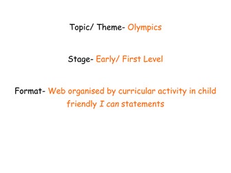 Olympic Topic/ Theme Planning Web