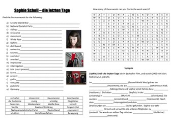 Sophie Scholl Worksheet
