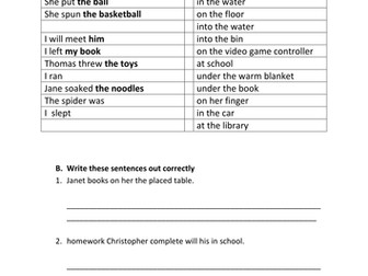 Prepositional phrases
