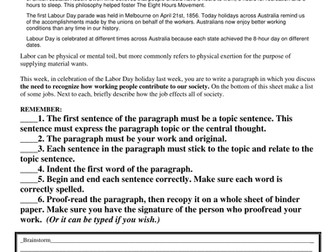 Labour day info sheet