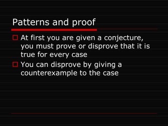 Patterns and proof: Mathematics
