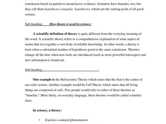 Scientific Theories and Laws